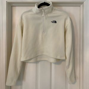 North Face cream quarter zip